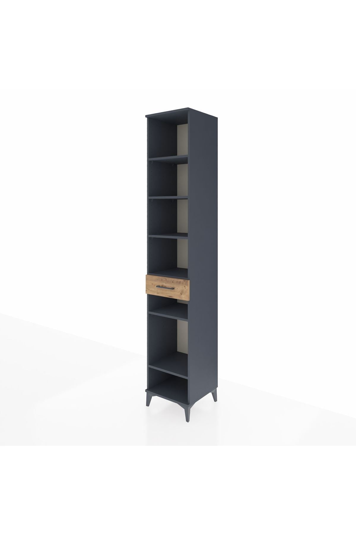 Hyperion Dolap 6 Raflı Tek Çekmeceli 44x44x243 Antrasit-Çam