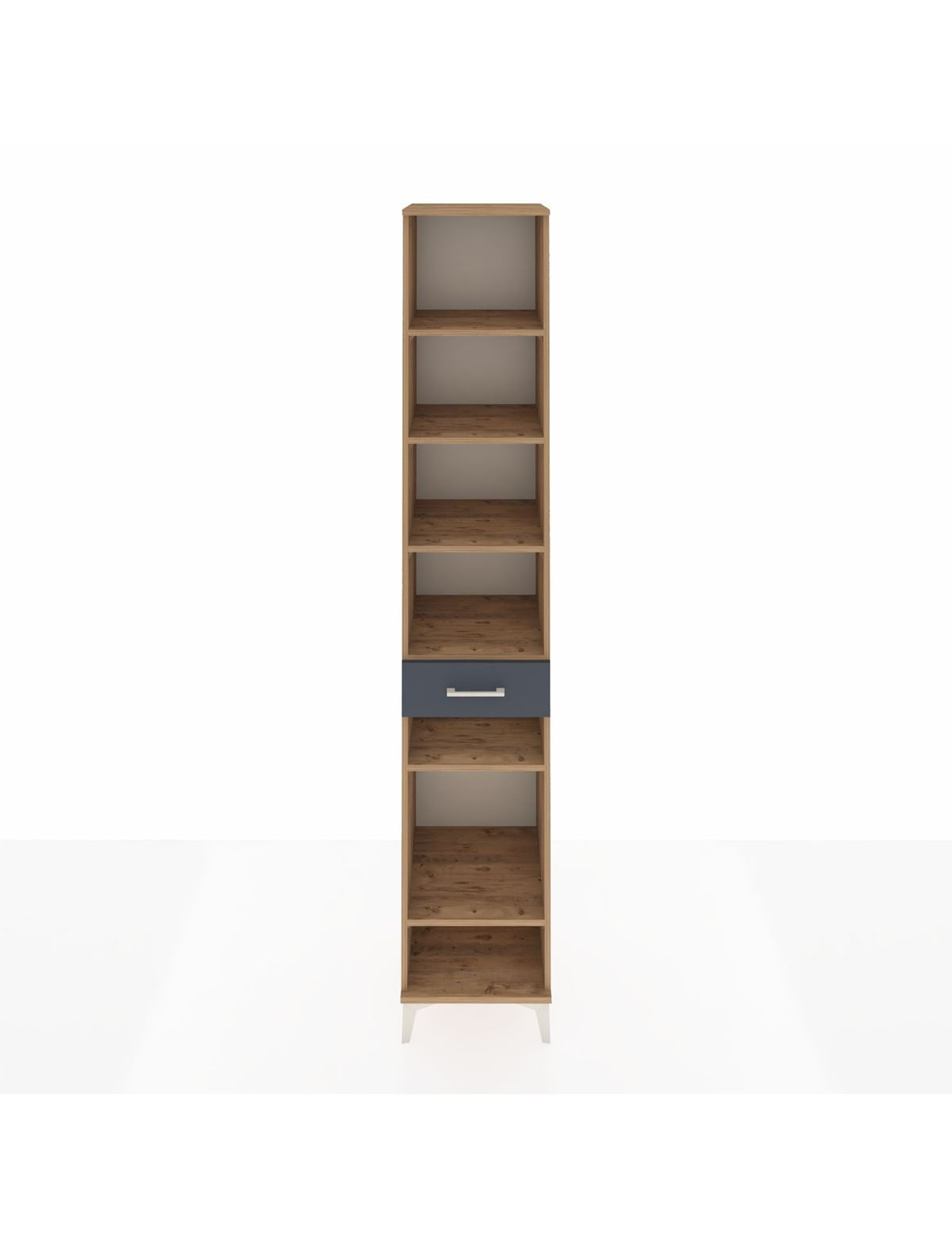 Hyperion Dolap 6 Raflı Tek Çekmeceli 44x44x243 Çam-Antrasit