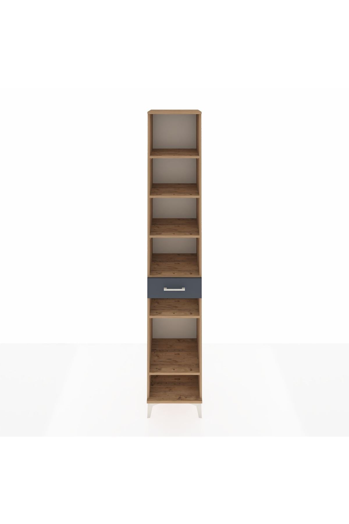 Hyperion Dolap 6 Raflı Tek Çekmeceli 44x44x243 Çam-Antrasit