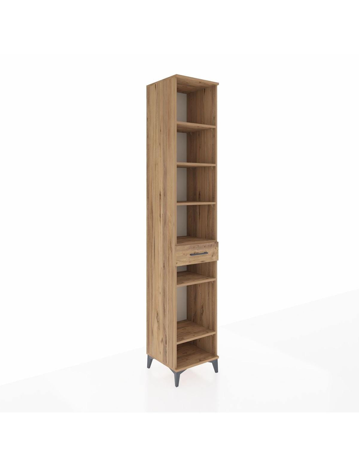 Hyperion Dolap 6 Raflı Tek Çekmeceli 44x44x243 Çam-Çam