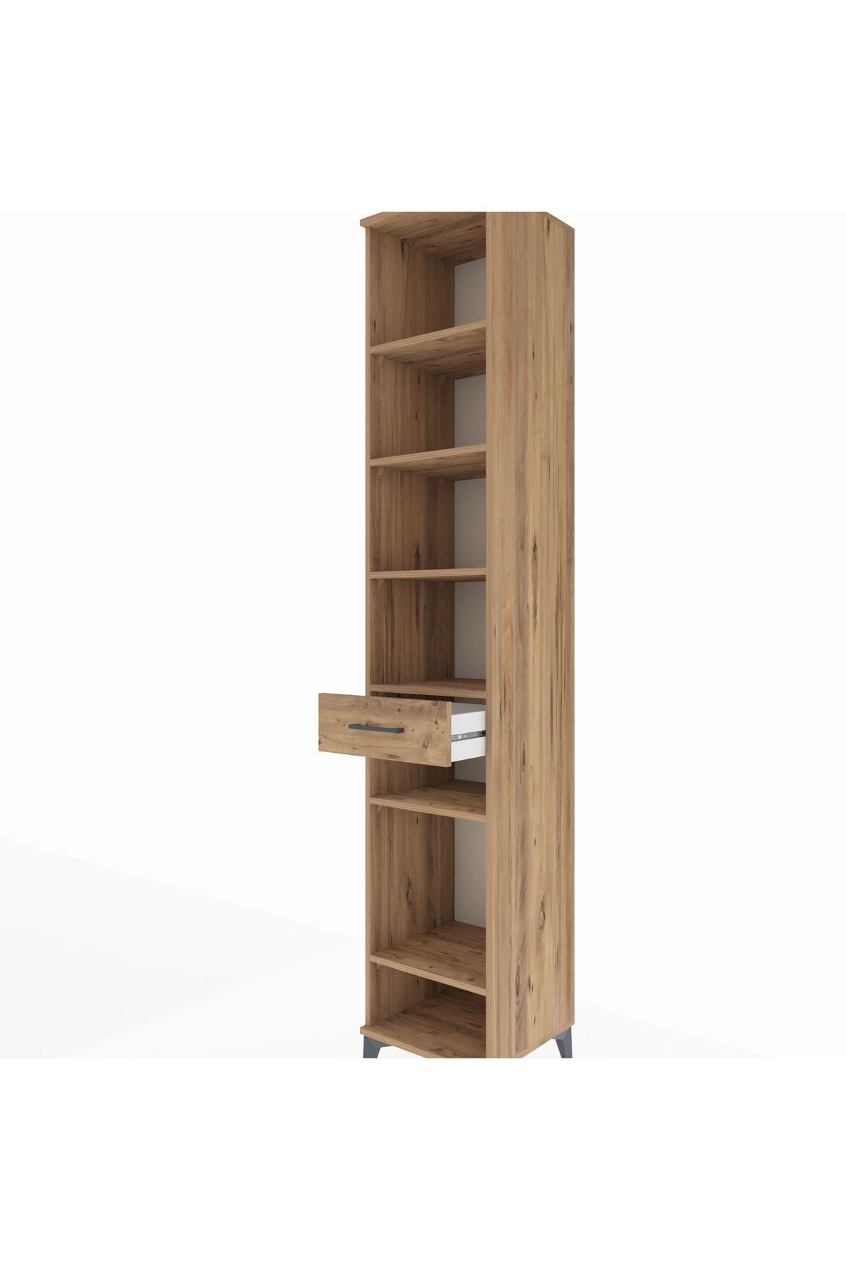 Hyperion Dolap 6 Raflı Tek Çekmeceli 44x44x243 Çam-Çam