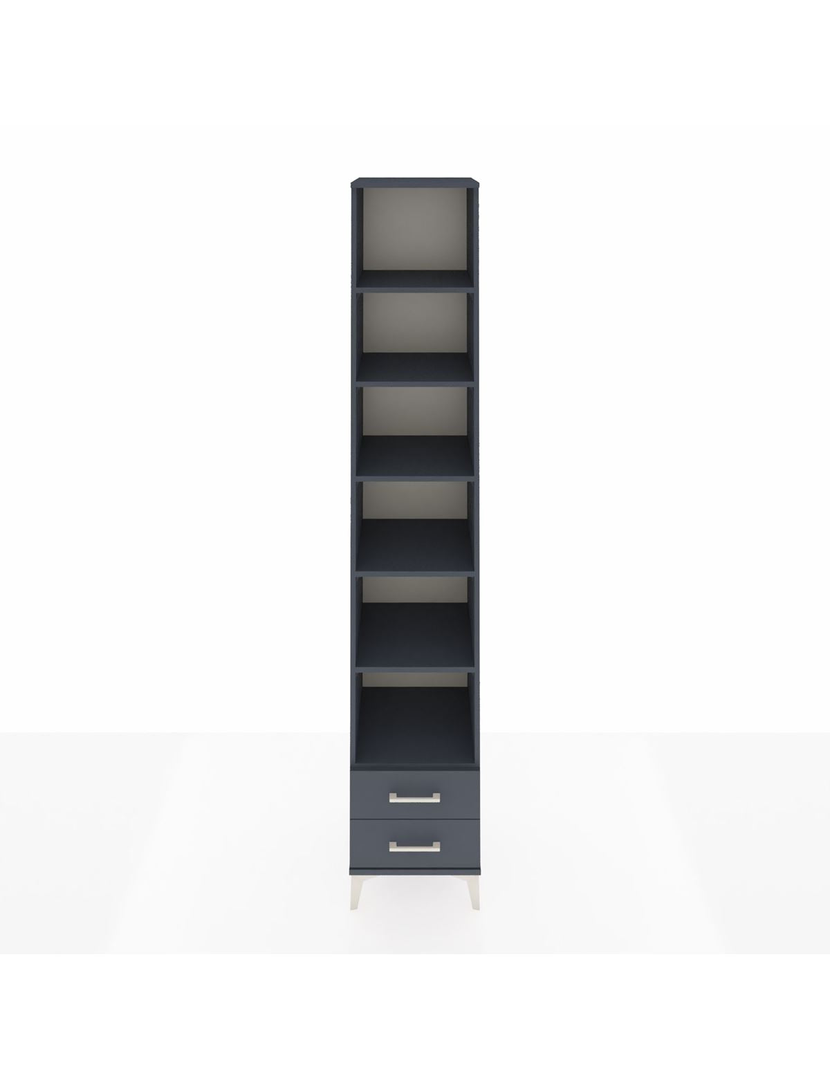 Hyperion Dolap 6 Raflı 2 Çekmeceli 44x44x243 Antrasit-Antrasit