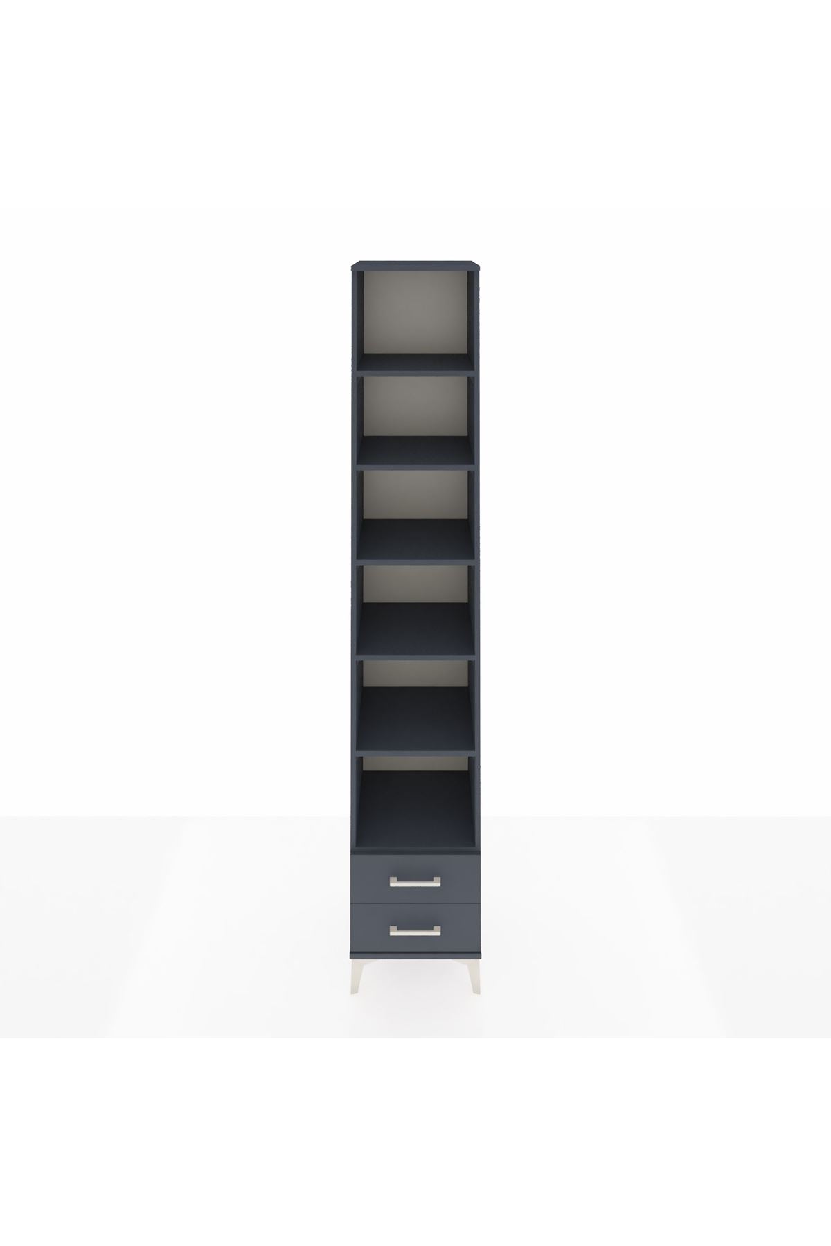 Hyperion Dolap 6 Raflı 2 Çekmeceli 44x44x243 Antrasit-Antrasit