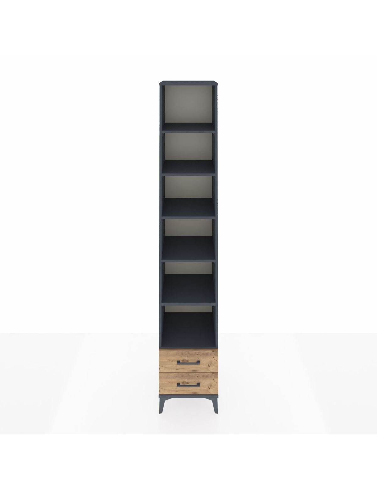 Hyperion Dolap 6 Raflı 2 Çekmeceli 44x44x243 Antrasit-Çam