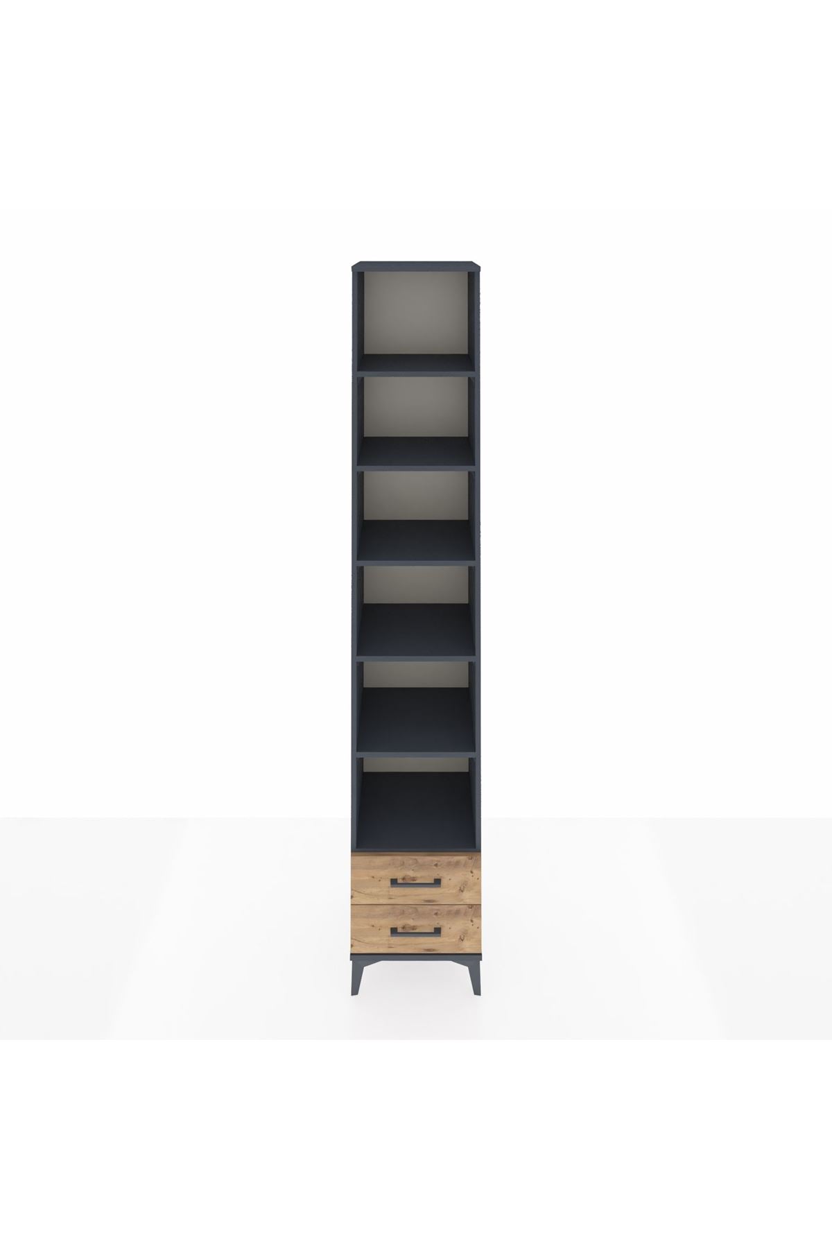 Hyperion Dolap 6 Raflı 2 Çekmeceli 44x44x243 Antrasit-Çam