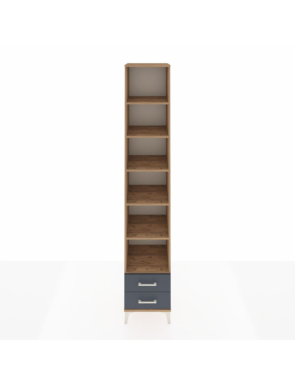 Hyperion Dolap 6 Raflı 2 Çekmeceli 44x44x243 Çam-Antrasit