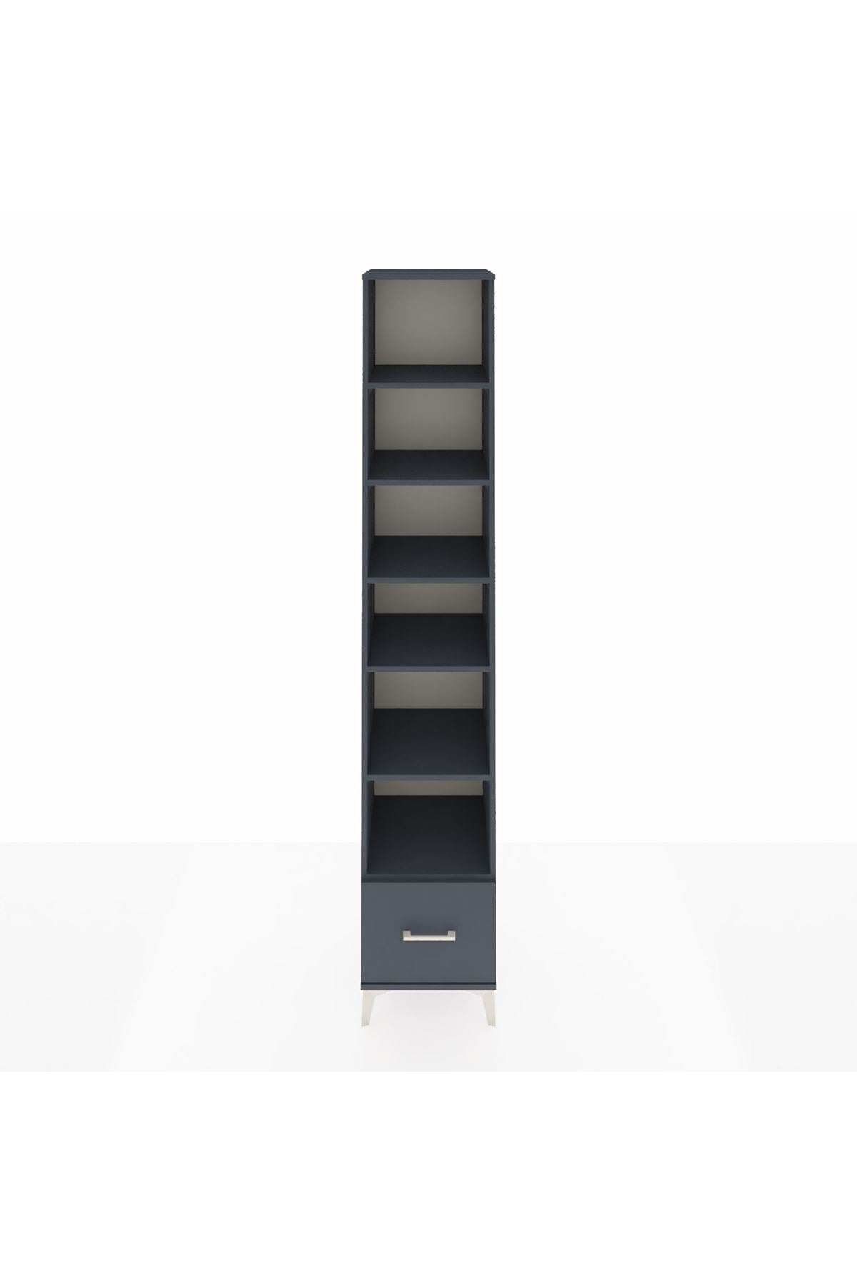 Hyperion Dolap 6 Raflı Tek Çekmeceli 44x44x243 Antrasit-Antrasit