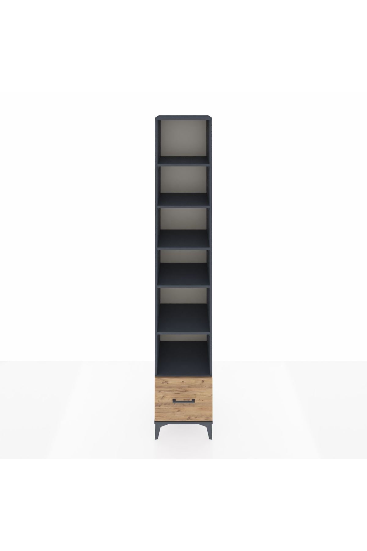 Hyperion Dolap 6 Raflı Tek Çekmeceli 44x44x243 Antrasit-Çam