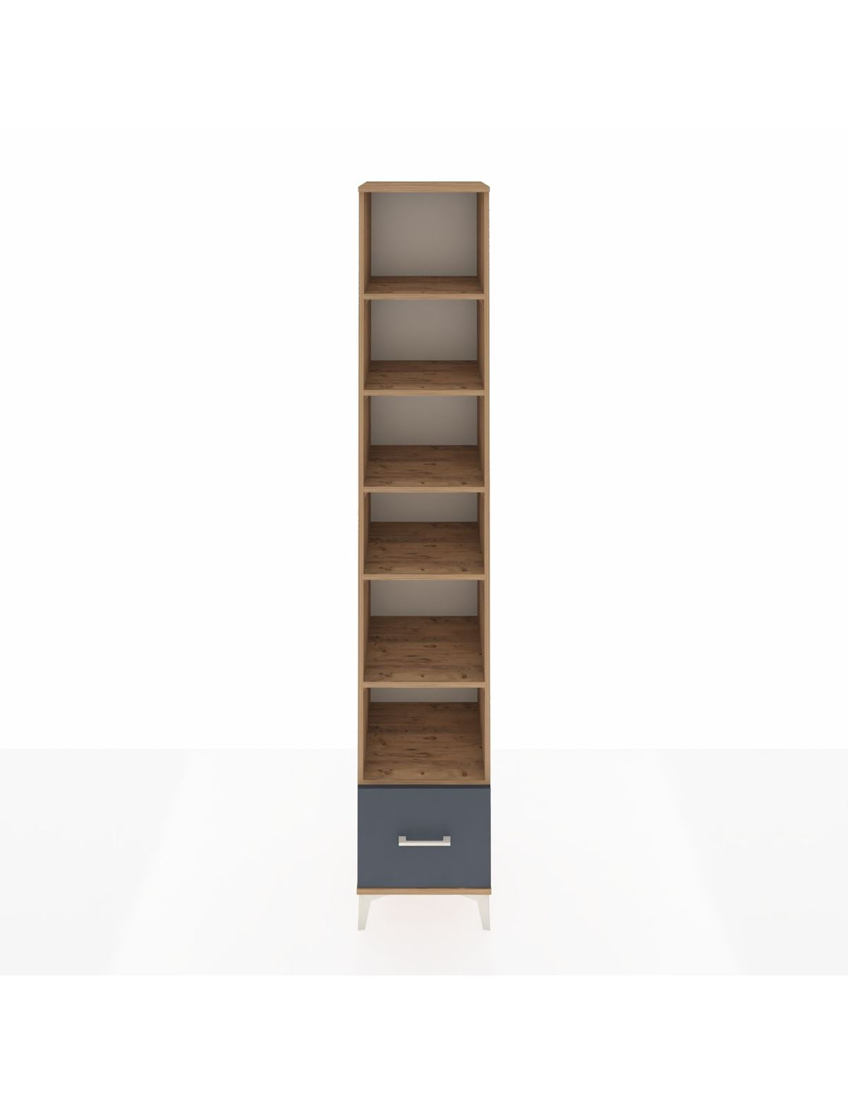 Hyperion Dolap 6 Raflı Tek Çekmeceli 44x44x243 Çam-Antrasit