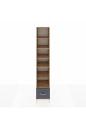 Hyperion Dolap 6 Raflı Tek Çekmeceli 44x44x243 Çam-Antrasit