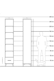 Hyperion Dolap 6 Raflı Tek Çekmeceli 44x44x243 Çam-Antrasit