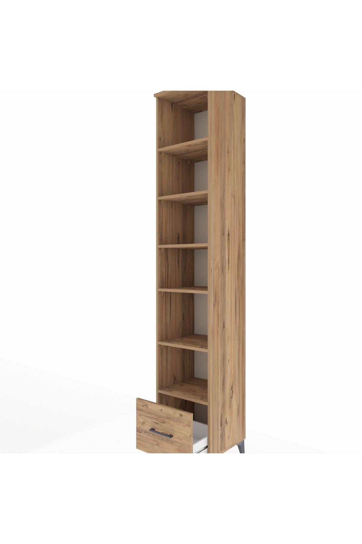 Hyperion Dolap 6 Raflı Tek Çekmeceli 44x44x243 Çam-Çam