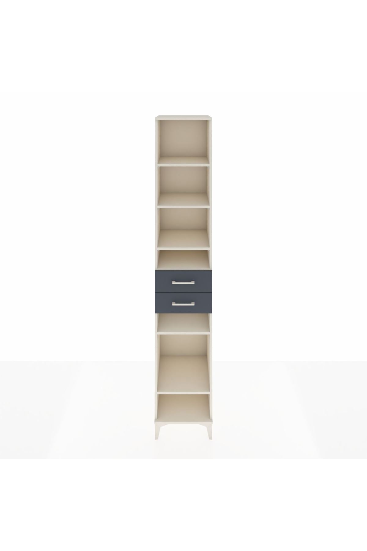 Hyperion Dolap 6 Raflı 2 Çekmeceli 44x44x243 Aytaşı-Antrasit