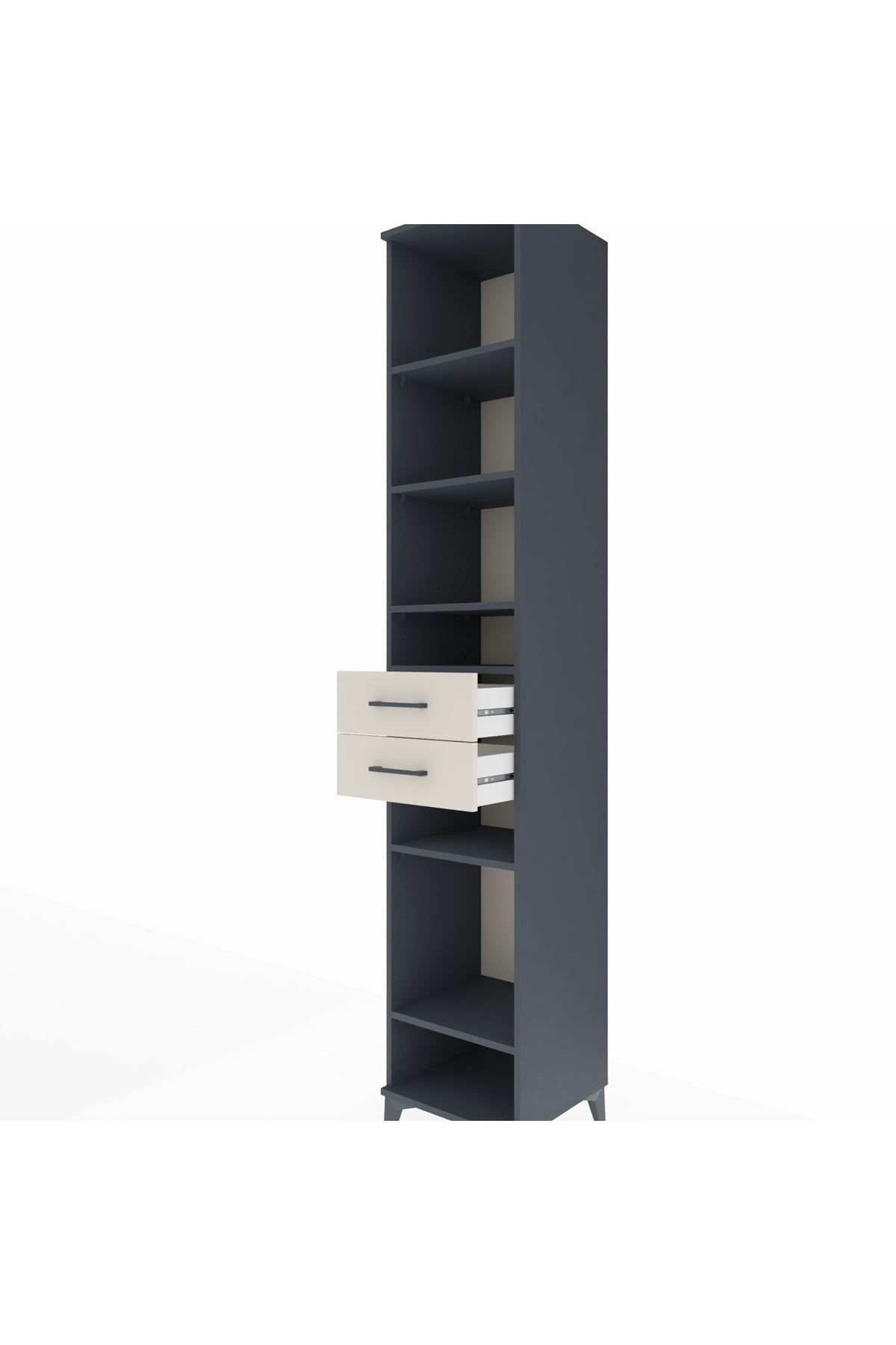 Hyperion Dolap 6 Raflı 2 Çekmeceli 44x44x243 Antrasit-Aytaşı