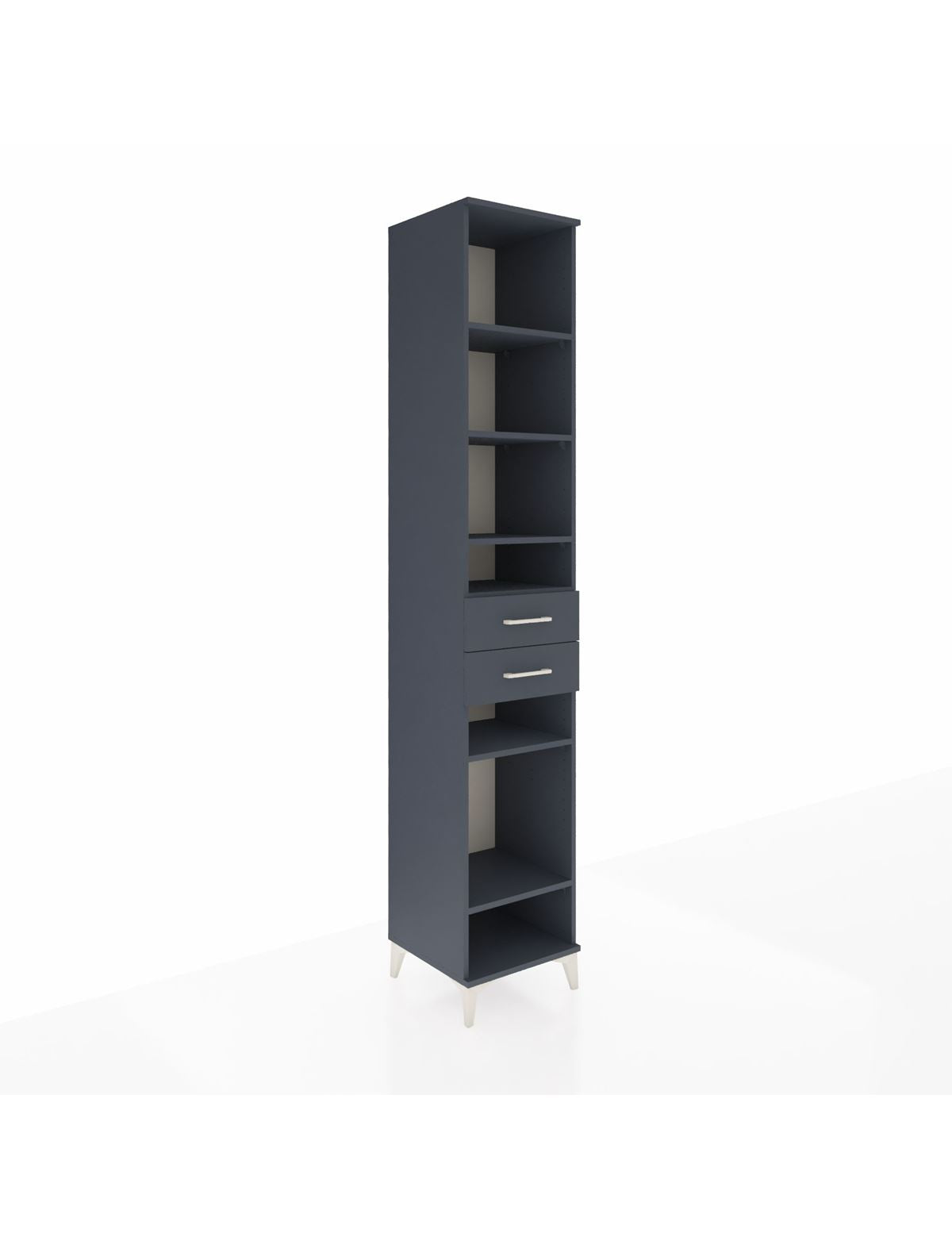 Hyperion Dolap 6 Raflı 2 Çekmeceli 44x44x243 Antrasit-Antrasit