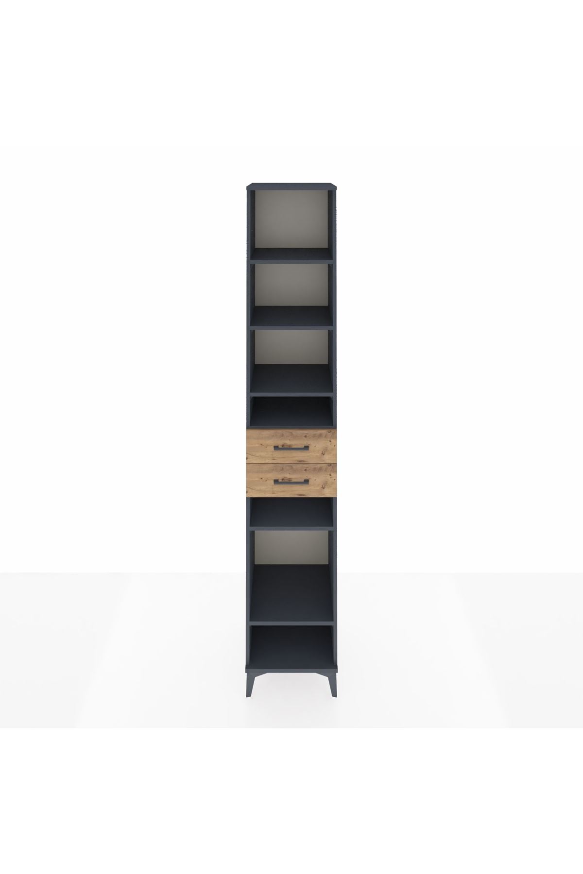 Hyperion Dolap 6 Raflı 2 Çekmeceli 44x44x243 Antrasit-Çam