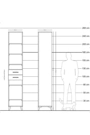 Hyperion Dolap 6 Raflı 2 Çekmeceli 44x44x243 Çam-Aytaşı