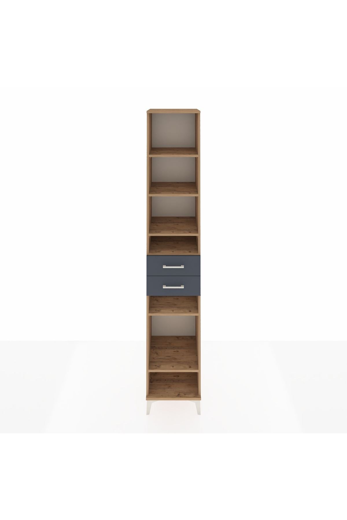 Hyperion Dolap 6 Raflı 2 Çekmeceli 44x44x243 Çam-Antrasit