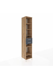 Hyperion Dolap 6 Raflı 2 Çekmeceli 44x44x243 Çam-Antrasit