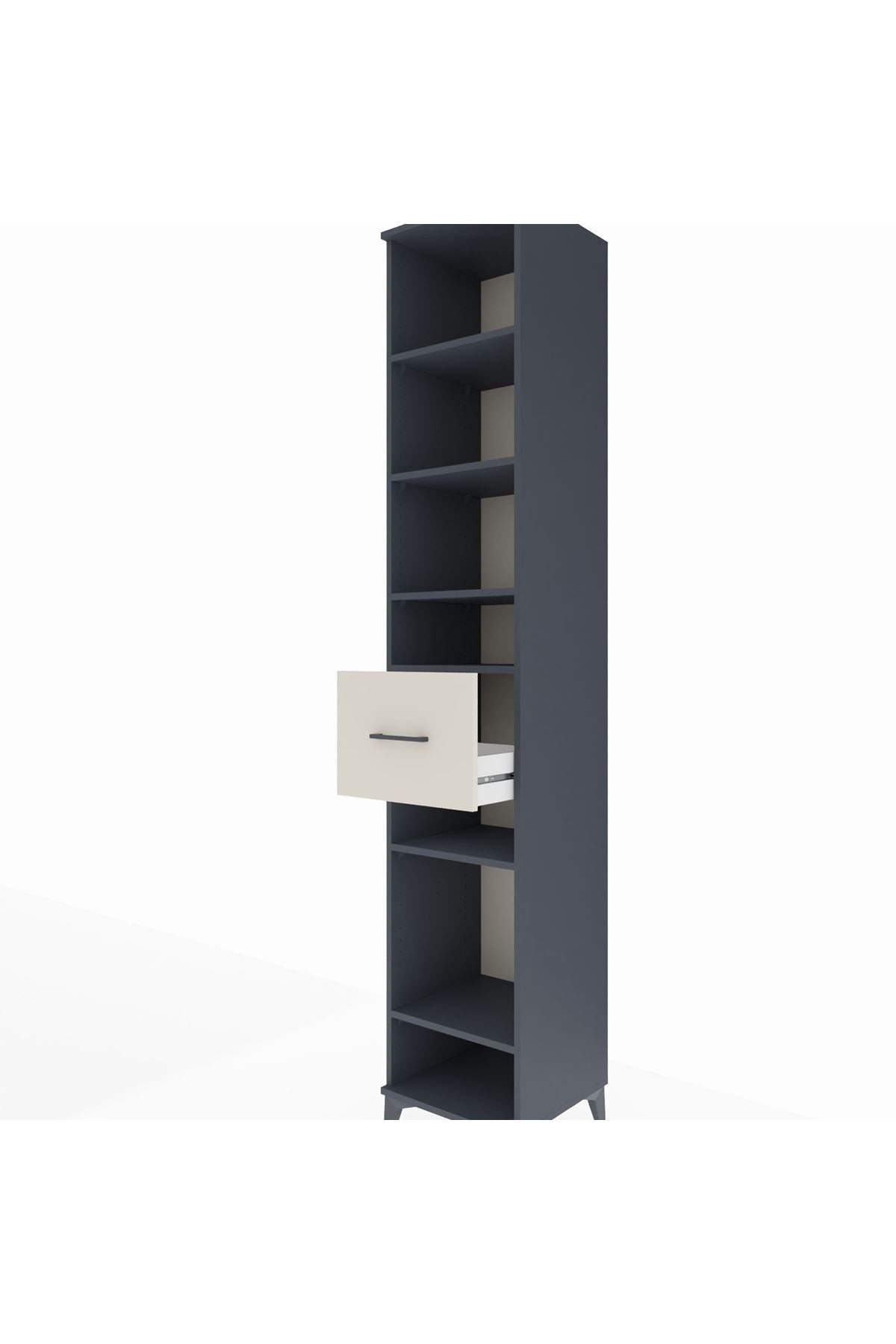 Hyperion Dolap 6 Raflı Tek Çekmeceli 44x44x243 Antrasit-Aytaşı