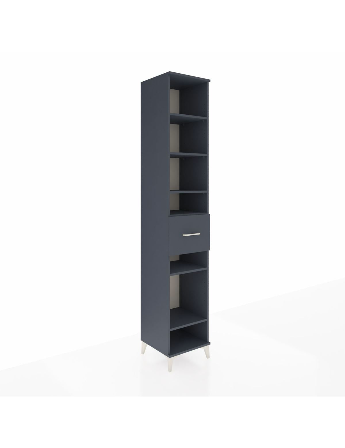 Hyperion Dolap 6 Raflı Tek Çekmeceli 44x44x243 Antrasit-Antrasit