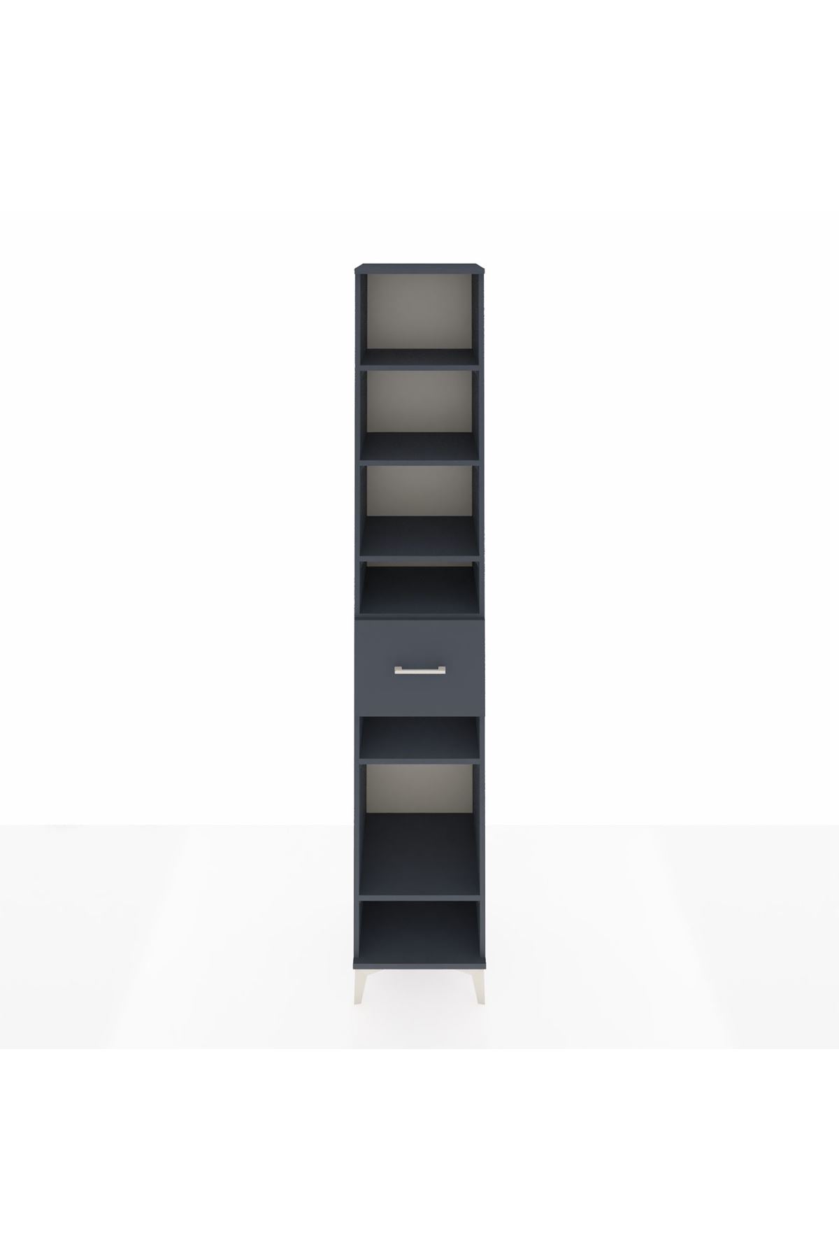 Hyperion Dolap 6 Raflı Tek Çekmeceli 44x44x243 Antrasit-Antrasit
