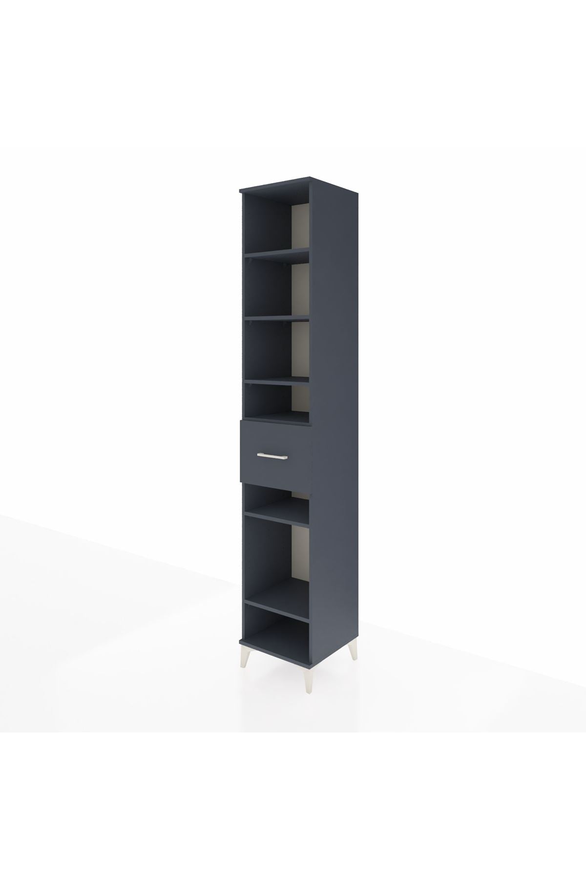 Hyperion Dolap 6 Raflı Tek Çekmeceli 44x44x243 Antrasit-Antrasit