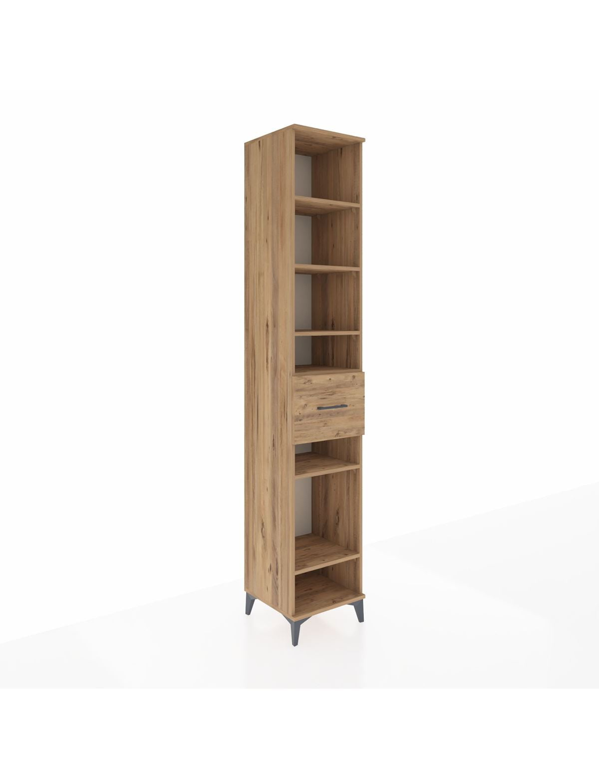 Hyperion Dolap 6 Raflı Tek Çekmeceli 44x44x243 Çam-Çam