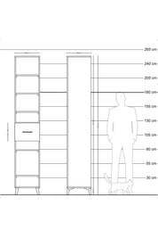 Hyperion Dolap 6 Raflı Tek Çekmeceli 44x44x243 Çam-Çam