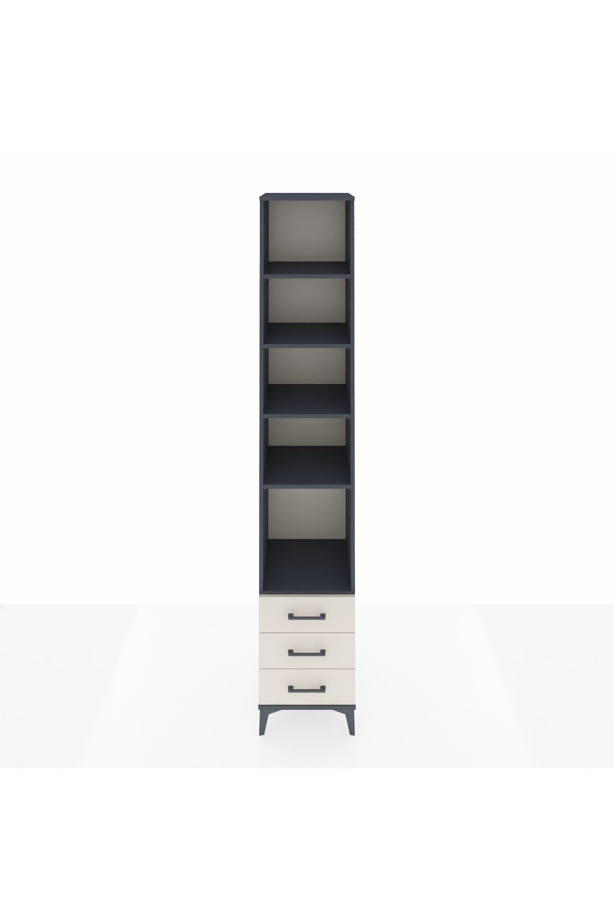 Hyperion Dolap 5 Raflı 3 Çekmeceli 44x44x243 Antrasit-Aytaşı