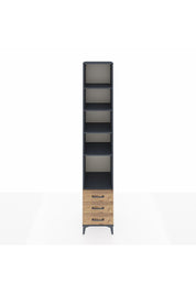 Hyperion Dolap 5 Raflı 3 Çekmeceli 44x44x243 Antrasit-Çam