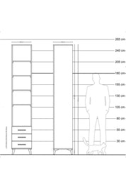 Hyperion Dolap 5 Raflı 3 Çekmeceli 44x44x243 Çam-Aytaşı