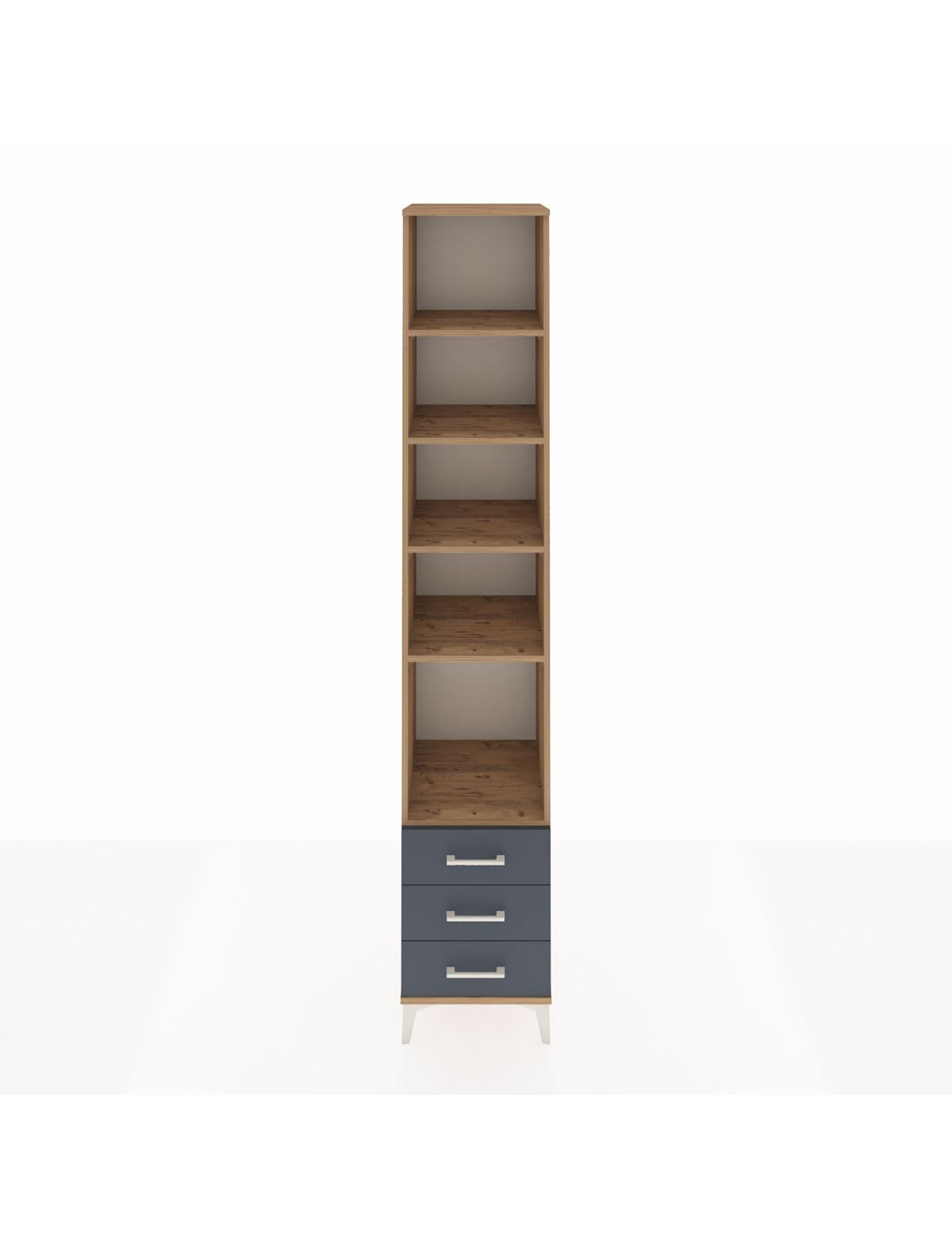 Hyperion Dolap 5 Raflı 3 Çekmeceli 44x44x243 Çam-Antrasit