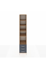 Hyperion Dolap 5 Raflı 3 Çekmeceli 44x44x243 Çam-Antrasit