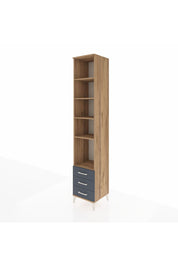 Hyperion Dolap 5 Raflı 3 Çekmeceli 44x44x243 Çam-Antrasit