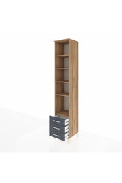 Hyperion Dolap 5 Raflı 3 Çekmeceli 44x44x243 Çam-Antrasit