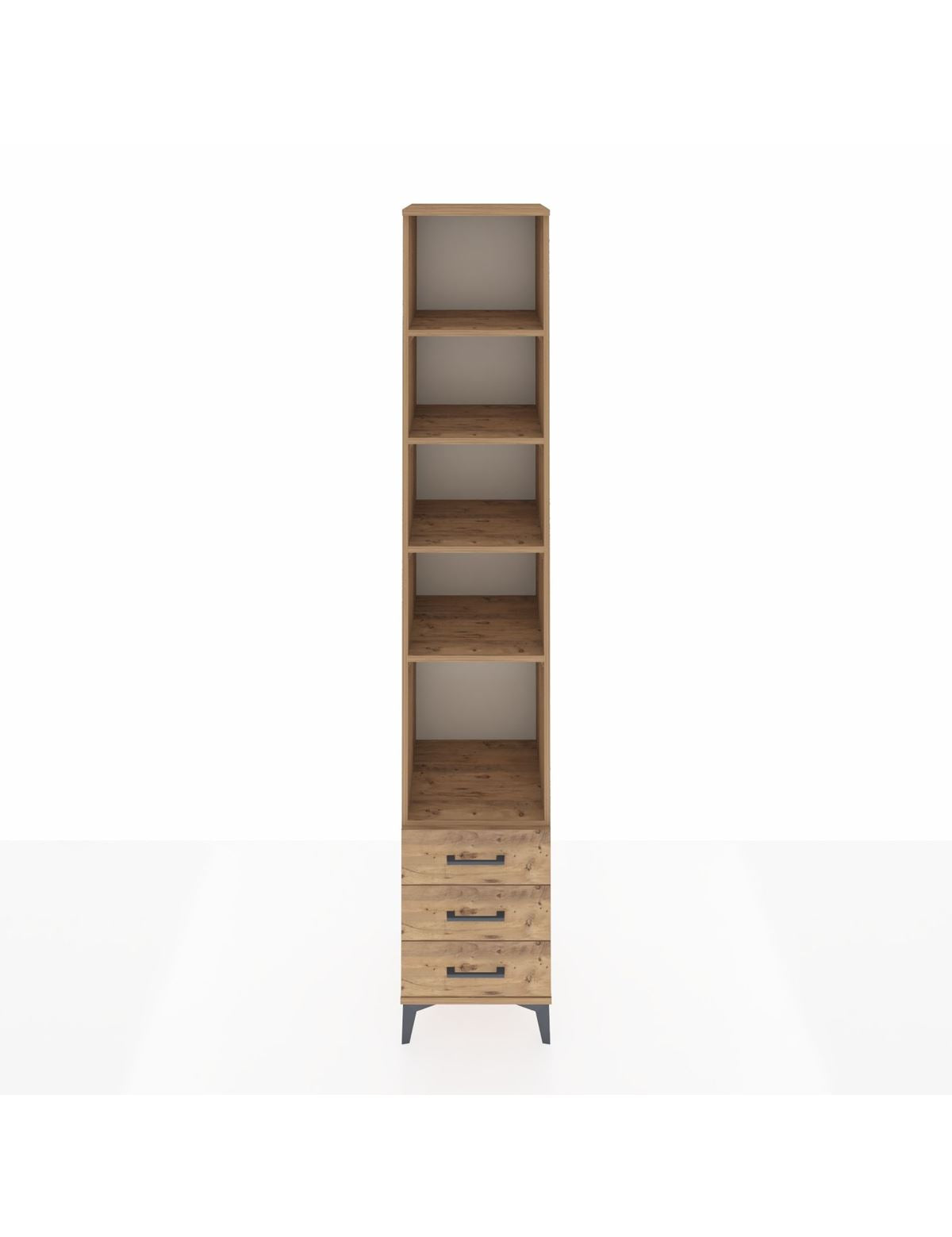 Hyperion Dolap 5 Raflı 3 Çekmeceli 44x44x243 Çam-Çam