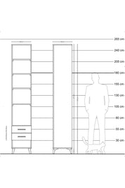 Hyperion Dolap 5 Raflı 2 Çekmeceli 44x44x243 Aytaşı-Antrasit