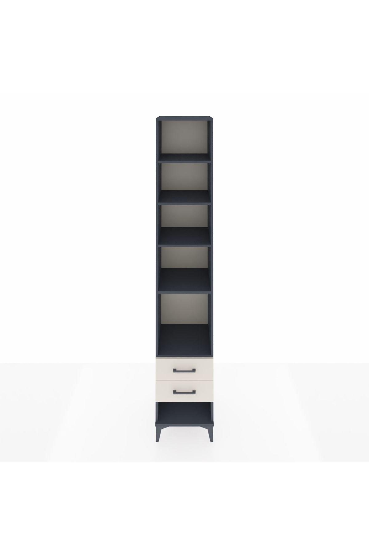 Hyperion Dolap 5 Raflı 2 Çekmeceli 44x44x243 Antrasit-Aytaşı