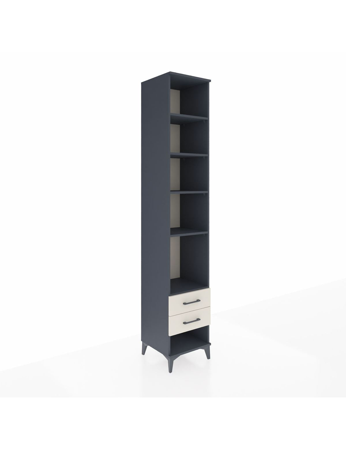 Hyperion Dolap 5 Raflı 2 Çekmeceli 44x44x243 Antrasit-Aytaşı