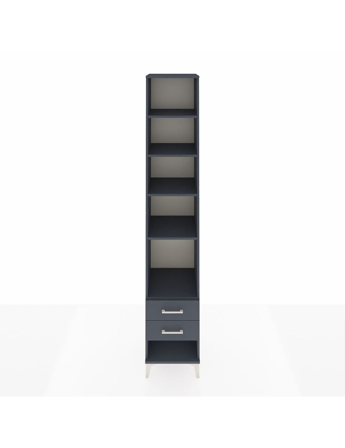 Hyperion Dolap 5 Raflı 2 Çekmeceli 44x44x243 Antrasit-Antrasit