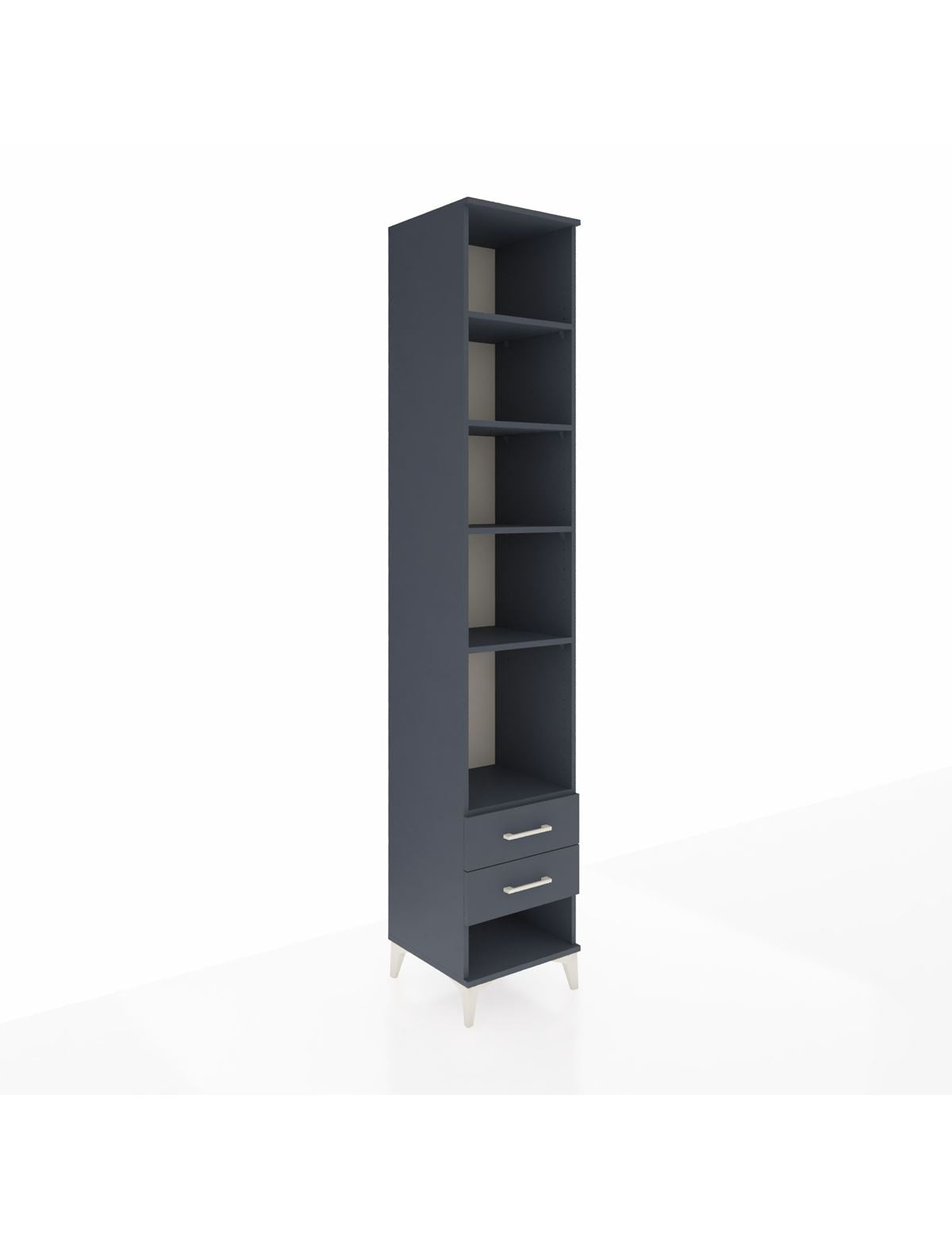 Hyperion Dolap 5 Raflı 2 Çekmeceli 44x44x243 Antrasit-Antrasit