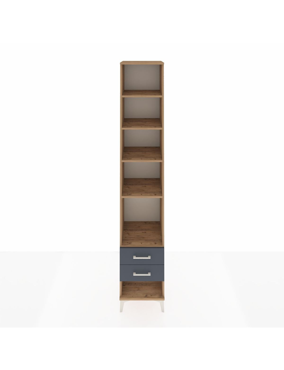 Hyperion Dolap 5 Raflı 2 Çekmeceli 44x44x243 Çam-Antrasit