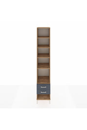 Hyperion Dolap 5 Raflı 2 Çekmeceli 44x44x243 Çam-Antrasit