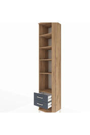 Hyperion Dolap 5 Raflı 2 Çekmeceli 44x44x243 Çam-Antrasit