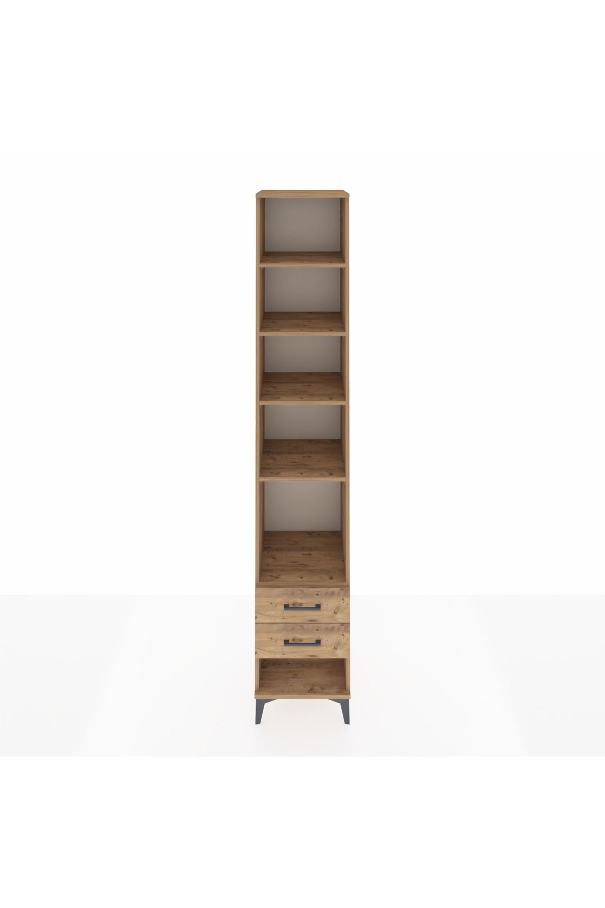 Hyperion Dolap 5 Raflı 2 Çekmeceli 44x44x243 Çam-Çam