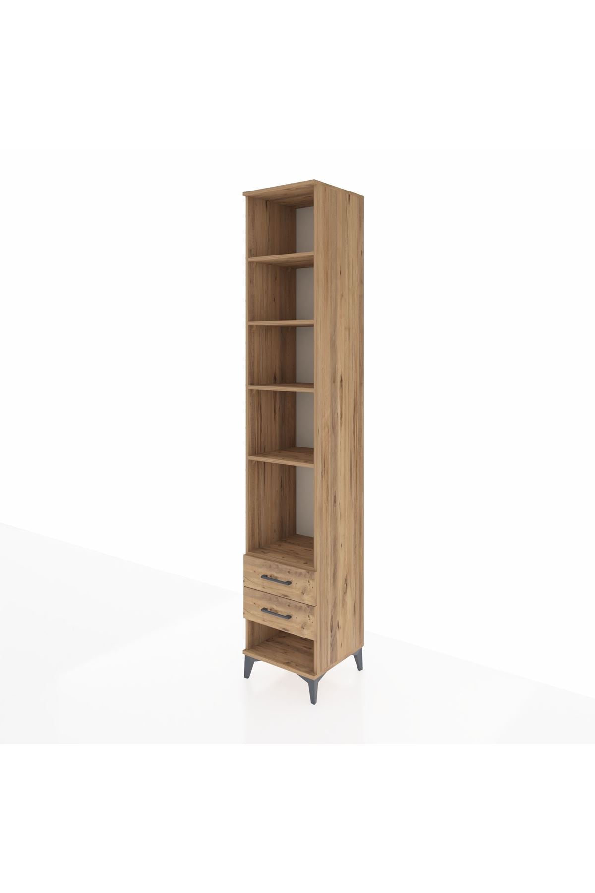 Hyperion Dolap 5 Raflı 2 Çekmeceli 44x44x243 Çam-Çam