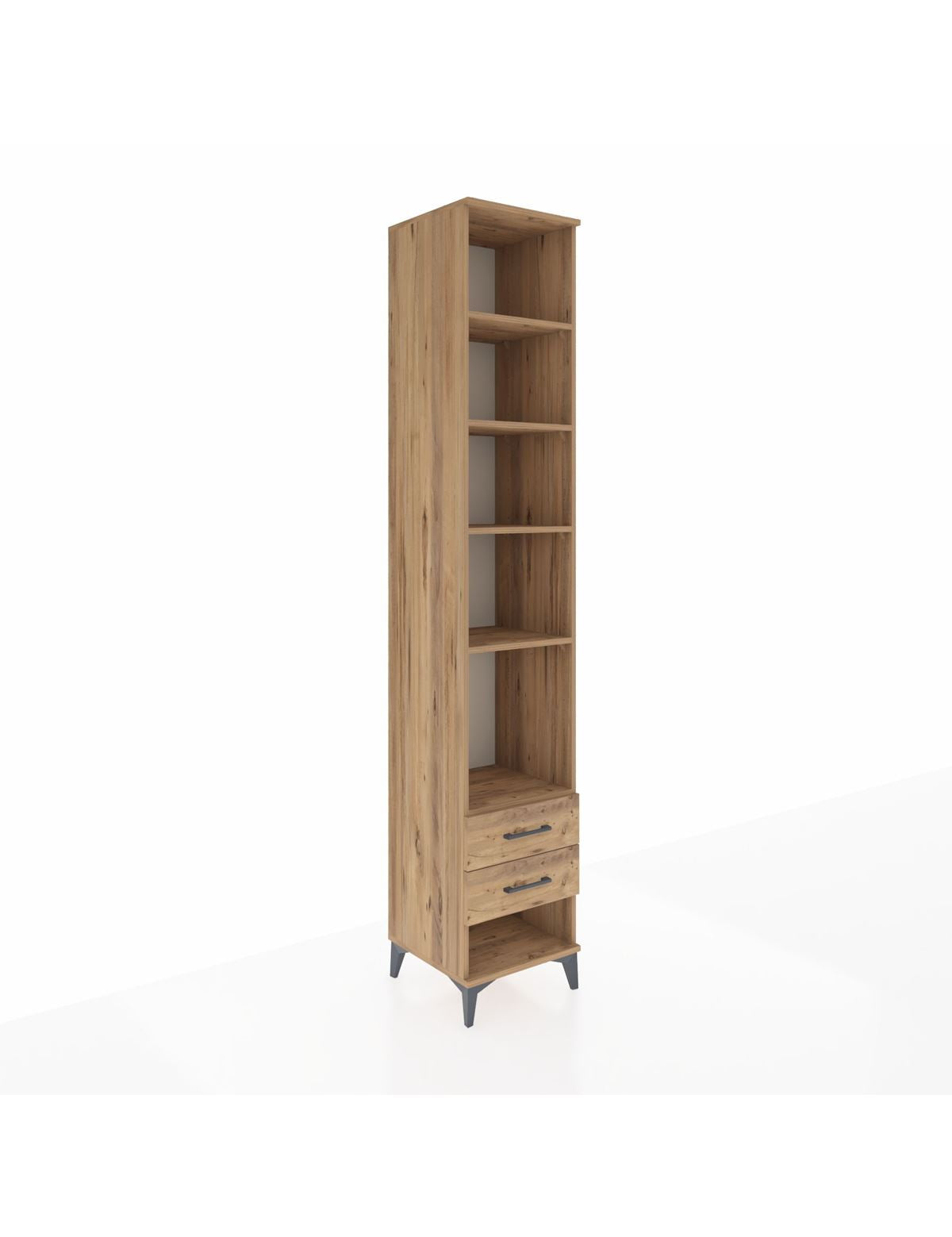 Hyperion Dolap 5 Raflı 2 Çekmeceli 44x44x243 Çam-Çam