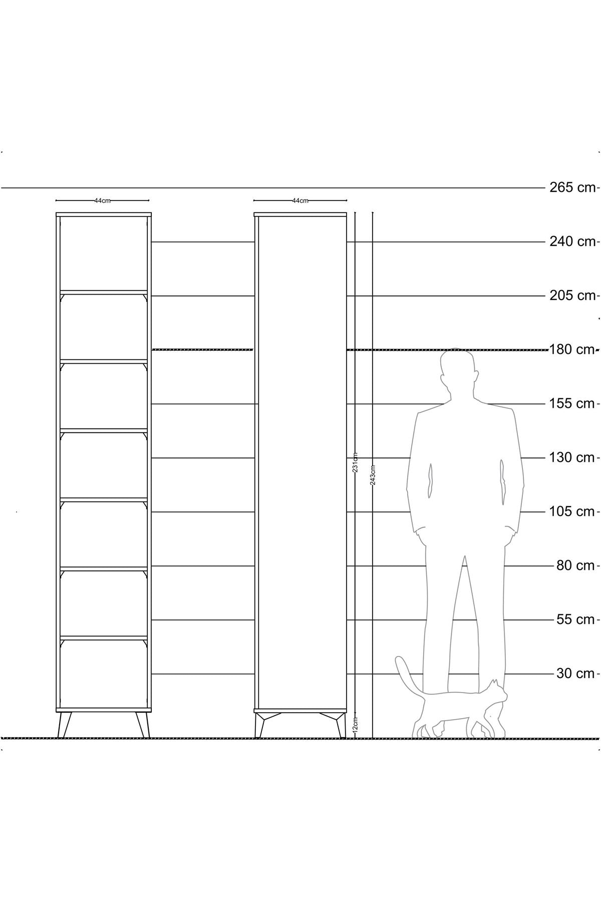 Hyperion Dolap 6 Raflı 44x44x243 Aytaşı-Antrasit