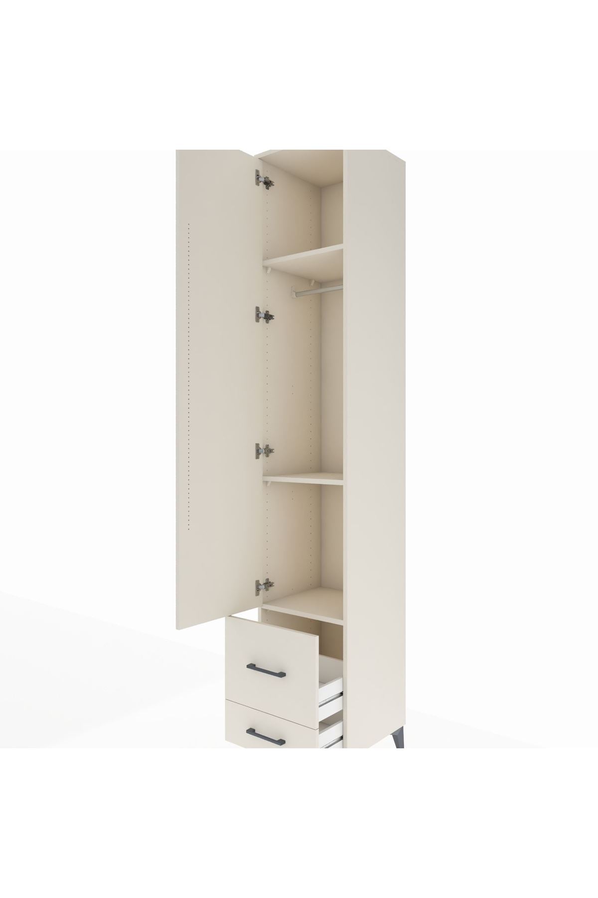 Hyperion Dolap 3 Raflı 2 Çekmeceli Tek Askılı 44x44x243 Aytaşı-Aytaşı